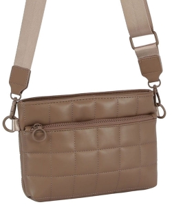 Quilted Puffy Crossbody Bag JYM-0457 STONE